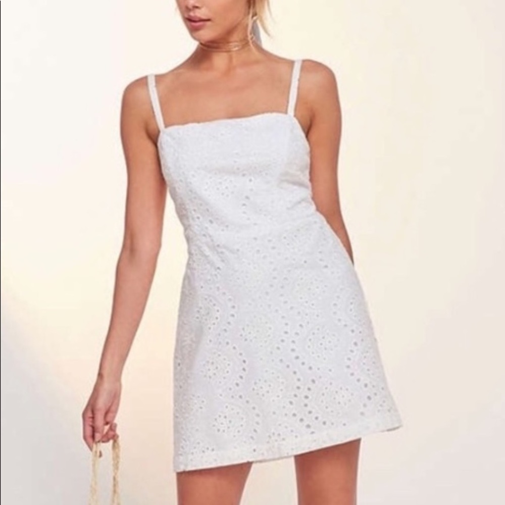 UO kimchi blue square-neck eyelet white dress